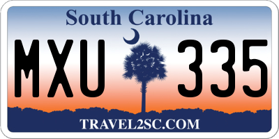 SC license plate MXU335