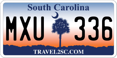 SC license plate MXU336