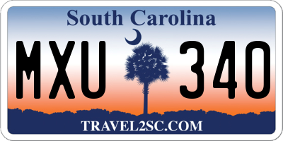 SC license plate MXU340