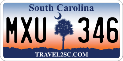 SC license plate MXU346