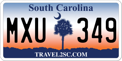 SC license plate MXU349