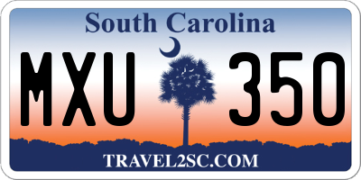 SC license plate MXU350