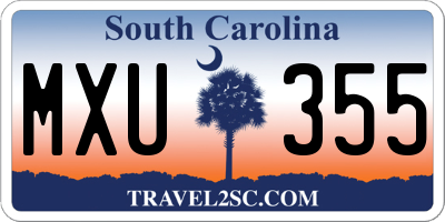 SC license plate MXU355