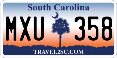 SC license plate MXU358