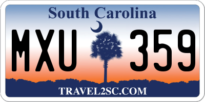 SC license plate MXU359