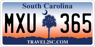 SC license plate MXU365