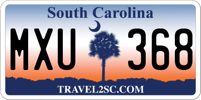 SC license plate MXU368