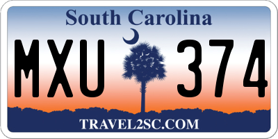 SC license plate MXU374