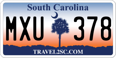 SC license plate MXU378