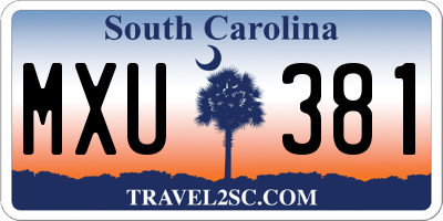 SC license plate MXU381