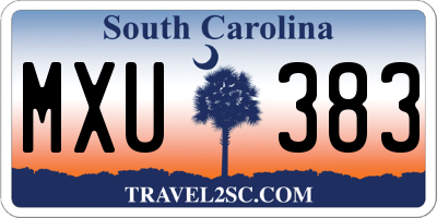 SC license plate MXU383