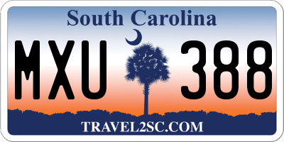 SC license plate MXU388