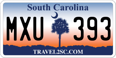 SC license plate MXU393