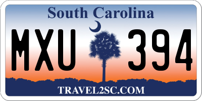 SC license plate MXU394