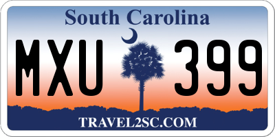 SC license plate MXU399