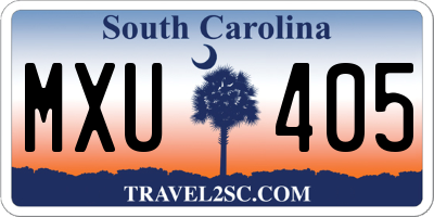 SC license plate MXU405