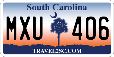 SC license plate MXU406