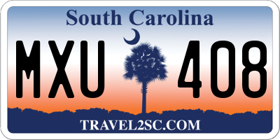 SC license plate MXU408