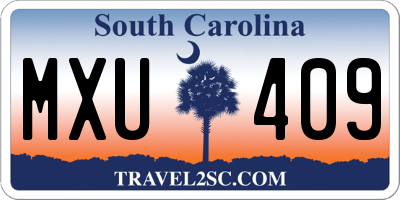 SC license plate MXU409