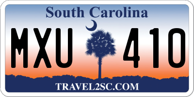 SC license plate MXU410