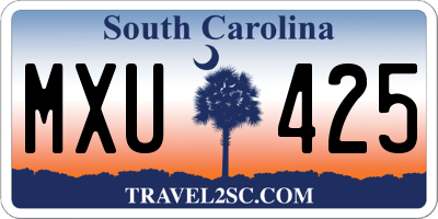 SC license plate MXU425