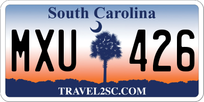 SC license plate MXU426