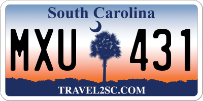 SC license plate MXU431