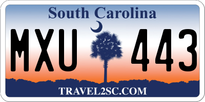 SC license plate MXU443