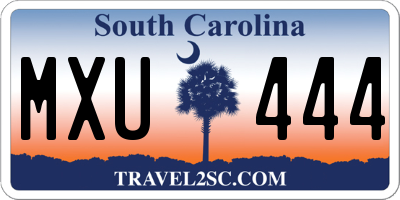 SC license plate MXU444