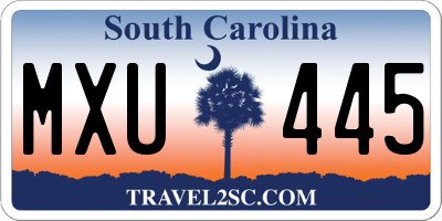 SC license plate MXU445