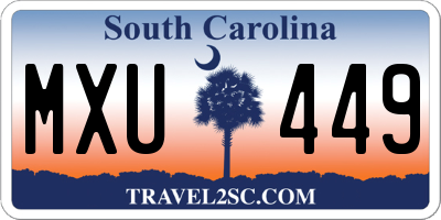 SC license plate MXU449
