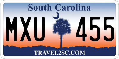 SC license plate MXU455