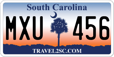 SC license plate MXU456