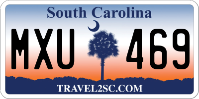 SC license plate MXU469