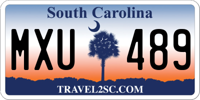 SC license plate MXU489