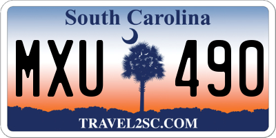 SC license plate MXU490