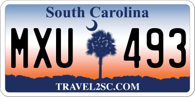 SC license plate MXU493