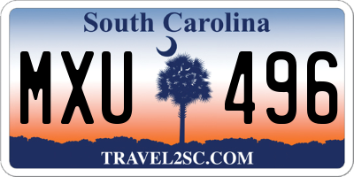 SC license plate MXU496