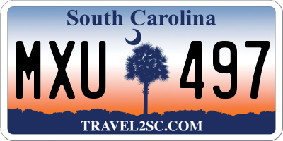 SC license plate MXU497