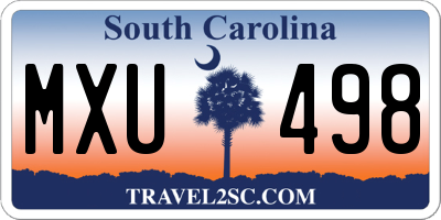 SC license plate MXU498
