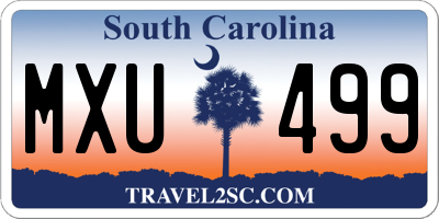 SC license plate MXU499