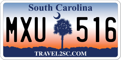 SC license plate MXU516
