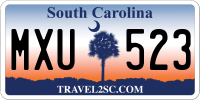SC license plate MXU523