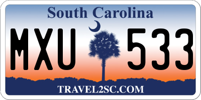 SC license plate MXU533
