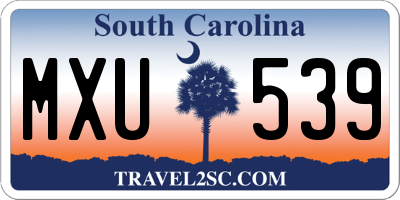 SC license plate MXU539