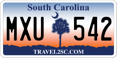 SC license plate MXU542