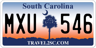 SC license plate MXU546
