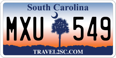 SC license plate MXU549