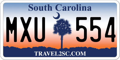 SC license plate MXU554