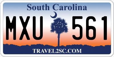 SC license plate MXU561